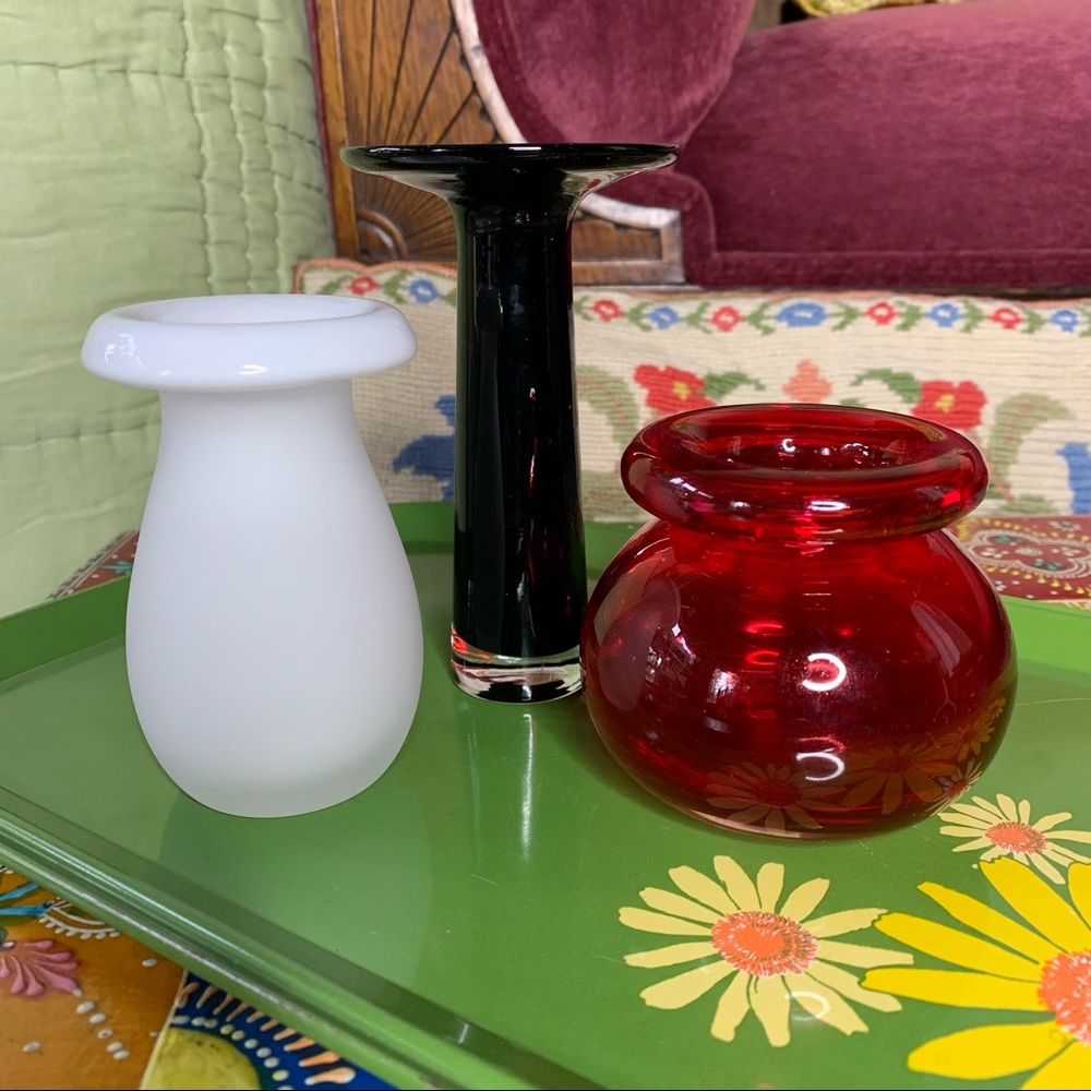 Maria Vinka Art Glass Vase Trio